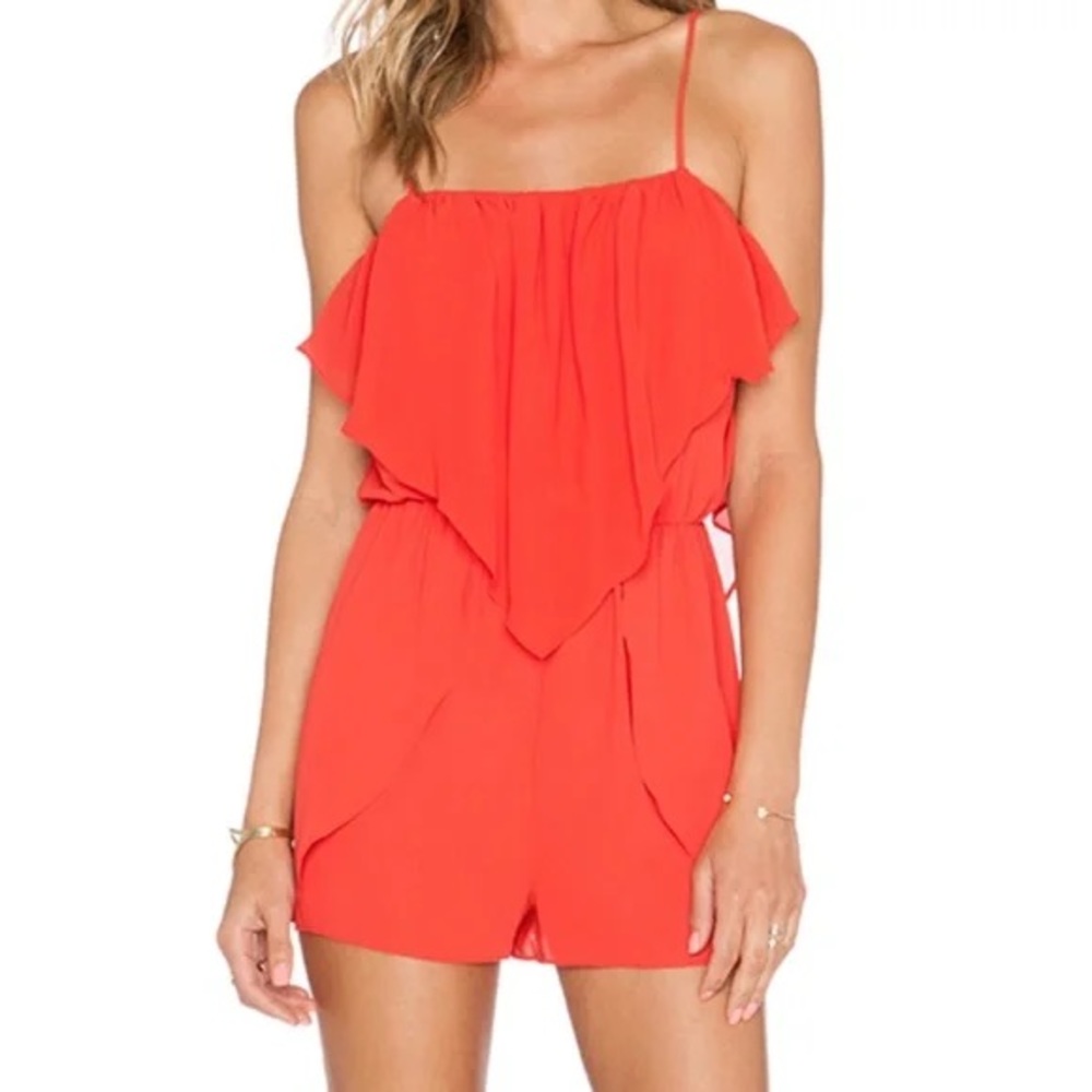 BCBGENERATION red ruffle romper small